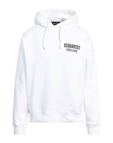 DSQUARED2 Hooded track jacket  White 100% Cotton
