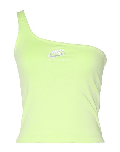 NIKE トップス ワンショルダー ライムグリーン コットン 36% / ポリエステル 35% / レーヨン 24% / ポリウレタン 5%