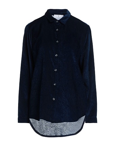 WHYCI Solid colour shirts & blouses Navy blue 100% Viscose, Modal, Wool