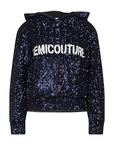SEMICOUTURE Hooded track jacket  Blue 100% Polyamide, Polyester