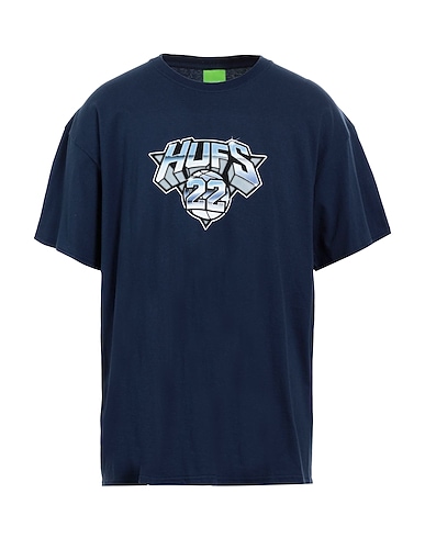 HUF T-shirt Navy blue 100% Cotton
