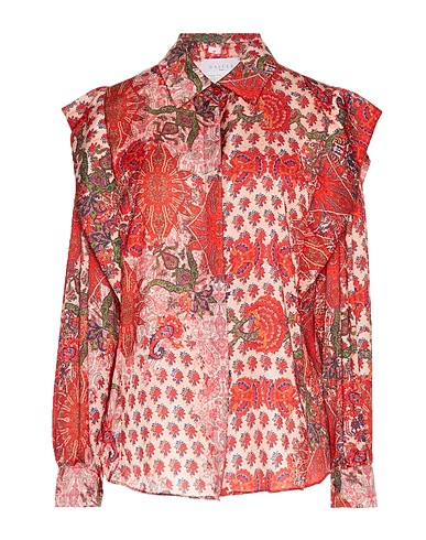 GAëLLE Paris Camicie  e bluse fantasia Rosso 100% Poliestere