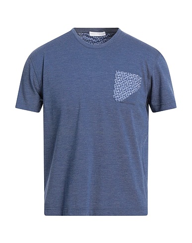 UMBERTO VALLATI T-shirt Slate blue 75% Cotton, 25% Polyester