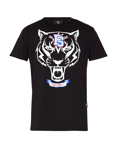 PLEIN SPORT T-shirt Black 95% Cotton, 5% Elastane