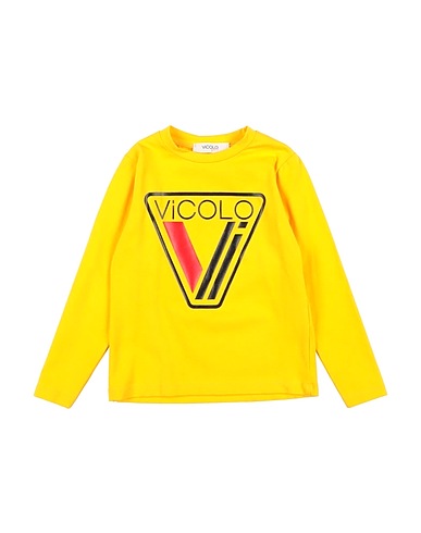 VICOLO T-shirt Yellow 90% Cotton, 10% Elastane