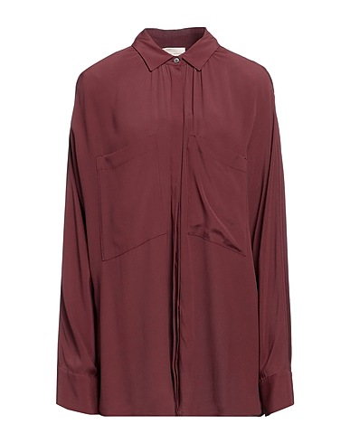 SEMICOUTURE Solid color shirts & blouses Burgundy 65% Acetate, 35% Silk