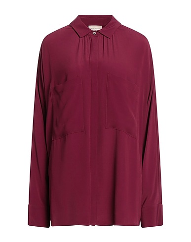 SEMICOUTURE Solid colour shirts & blouses Plum 65% Acetate, 35% Silk