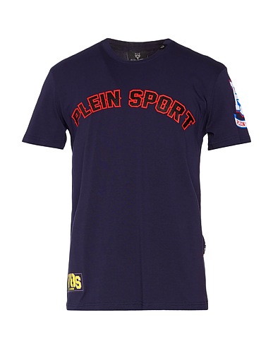 PLEIN SPORT T-shirt Navy blue 95% Cotton, 5% Elastane