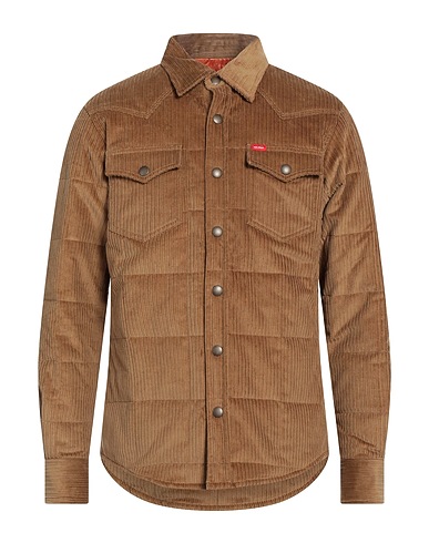 HOLUBAR Camisa lisa Caqui 97% Algodón, 3% Elastán
