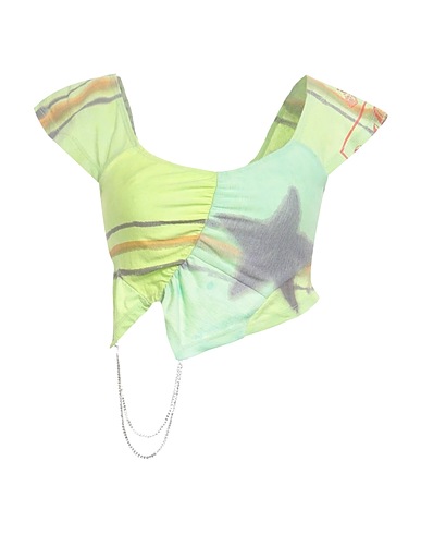 COLLINA STRADA Crop top Light green 100% Cotton