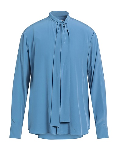 VALENTINO GARAVANI Solid colour shirt Pastel blue 100% Silk