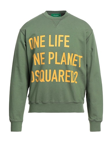 DSQUARED2 Sweatshirt Military green 100% Cotton, Elastane