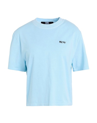 KARL LAGERFELD x AMBER VALLETTA Basic T-Shirt KLXAV FAN T-SHIRT
 Sky blue 100% Organic cotton