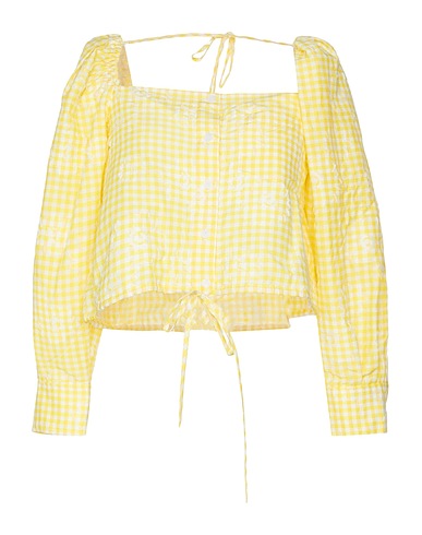 PUSHBUTTON Camicie  e bluse fantasia Giallo 58% Cotone, 22% Seta, 20% Poliestere