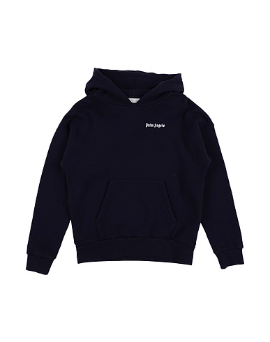 PALM ANGELS Hooded track jacket  Midnight blue 100% Cotton, Elastane