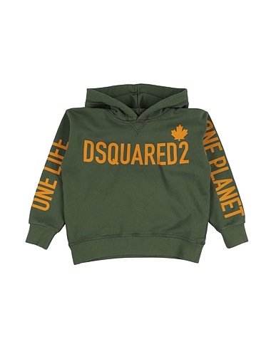 DSQUARED2 Hooded track jacket  Green 100% Cotton