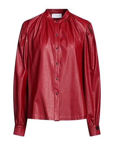 GAëLLE Paris Camicie e bluse tinta unita Mattone 100% Poliuretano