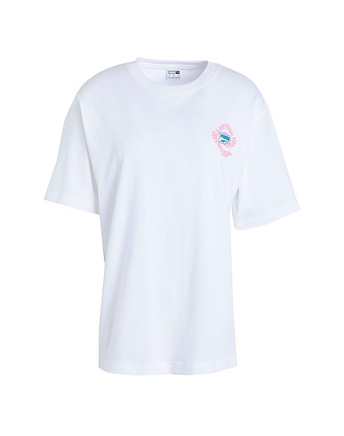 PUMA Basic T-Shirt DOWNTOWN Relaxed Graphic Tee
 Weiß 100% Baumwolle
