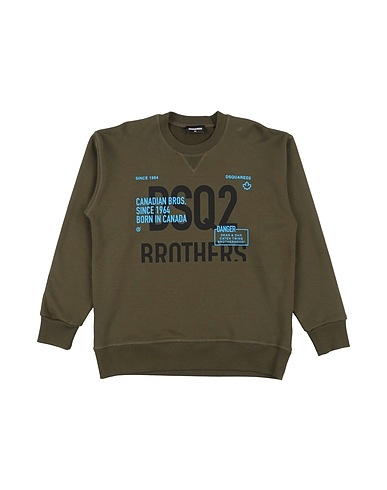 DSQUARED2 Felpa Verde militare 100% Cotone