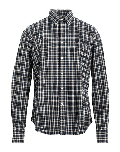 XACUS Checked shirt Navy blue 100% Cotton