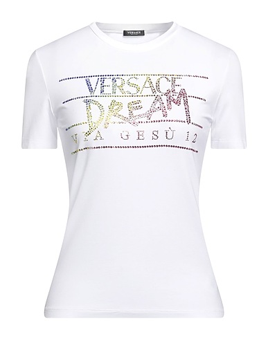 VERSACE T-shirt White 95% Viscose, 5% Elastane, Glass