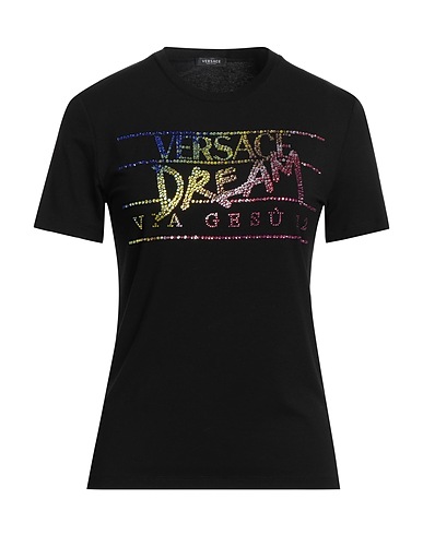 VERSACE T-Shirt Schwarz 95% Viskose, 5% Elastan, Glas