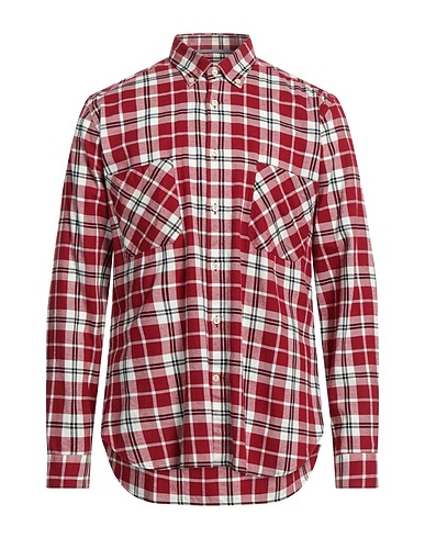 TINTORIA MATTEI 954 Checked shirt Brick red 100% Cotton