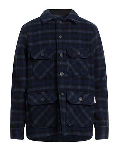 HOLUBAR Striped shirt Midnight blue 68% Wool, 32% Polyester
