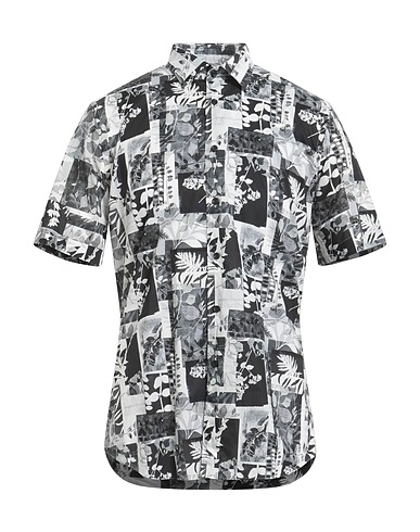 XACUS Patterned shirt Black 100% Cotton