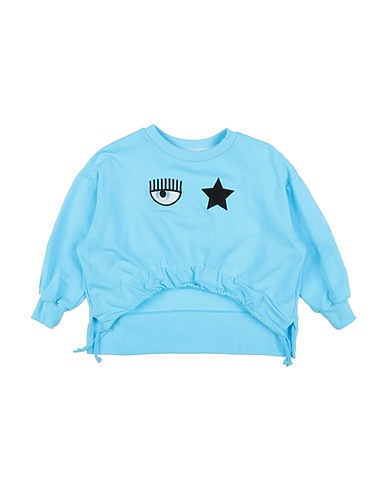 CHIARA FERRAGNI Sweatshirt Sky blue 96% Cotton, 4% Elastane