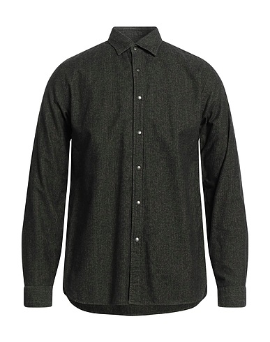 XACUS Patterned shirt Dark green 100% Cotton