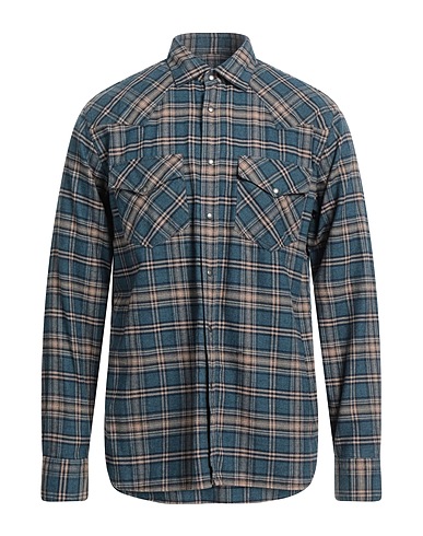 XACUS Camicia a quadri Avio 93% Cotone, 7% Cachemire