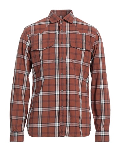 XACUS Checked shirt Brown 100% Cotton
