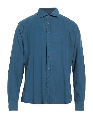 XACUS Solid colour shirt Slate blue 100% Cotton