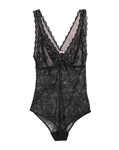 TWINSET TOPWEAR Black 85% Polyamide, 15% Elastane, Cotton