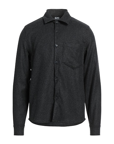 ALPHA STUDIO Solid colour shirt Charcoal 60% Wool, 25% Polyester, 10% Acrylic, 5% Other Fibres