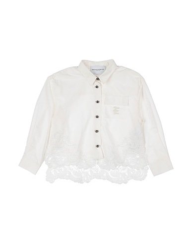 ERMANNO SCERVINO JUNIOR Solid colour shirts & blouses White 50% Cotton, 50% Polyester