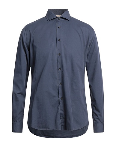 XACUS Solid colour shirt Slate blue 100% Cotton