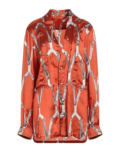 RICK OWENS Patterned shirts & blouses Rust 52% Viscose, 48% Cupro