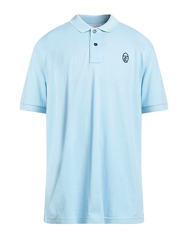 TRUSSARDI COLLECTION Polo shirt Sky blue 100% Cotton