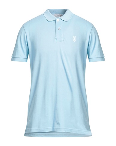 TRUSSARDI COLLECTION Polo shirt Sky blue 100% Cotton