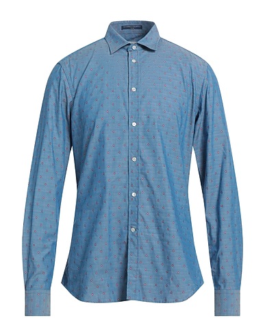 B.D.BAGGIES Patterned shirt Azure 100% Cotton