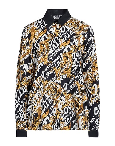 VERSACE JEANS COUTURE Patterned shirts & blouses Black 100% Viscose