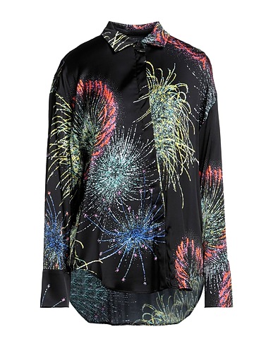 MSGM Patterned shirts & blouses Black 97% Viscose, 3% Elastane