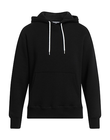 GRIFONI Hooded track jacket  Black 75% Cotton, 25% Polyester