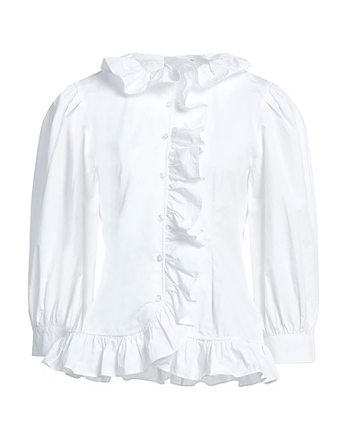 BATSHEVA Solid color shirts & blouses White 100% Cotton
