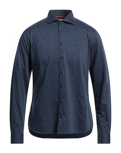 SUN 68 Patterned shirt Blue 100% Cotton