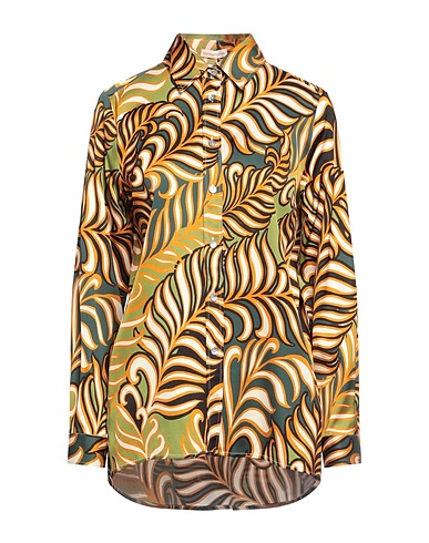 CAMICETTASNOB Floral shirts & blouses Military green 97% Viscose, 3% Elastane