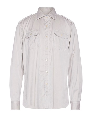 TRUZZI Camicia tinta unita Grigio chiaro 100% Cotone
