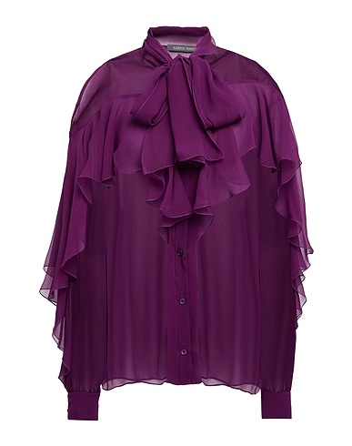 ALBERTA FERRETTI Shirts & blouses with bow Plum 100% Silk